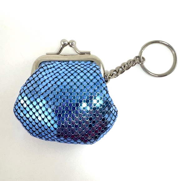 💖 Whiting & Davis Signature Mesh Blue Keychain Coin Purse, Small - Picture 11 of 11